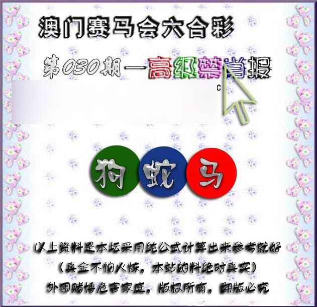 030期赛马会高级禁肖报[图]